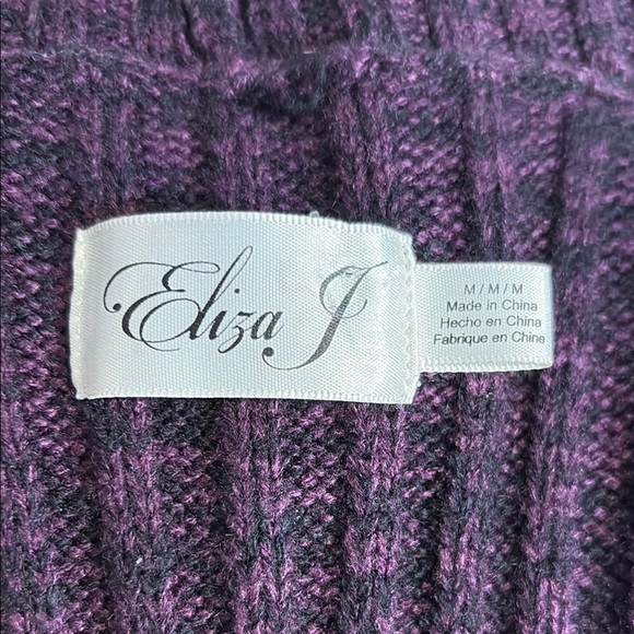 Cozy Knit Cowl Neck Dress by Eliza J in heathered purple size M - Picture 5 of 7